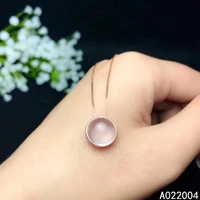 kjjeaxcmy fine jewelry 925 sterling silver inlaid natural rose quartz female miss girl woman pendant necklace trendy