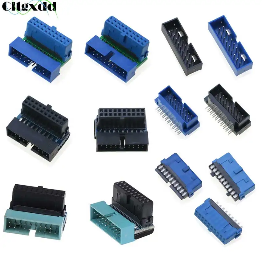 

2/5/10pcs USB 3.0 Male Female Connector 20Pin 19Pin 90/180 Degree Motherboard Chassisplugged Plate IDC 20 pin Connector Socket
