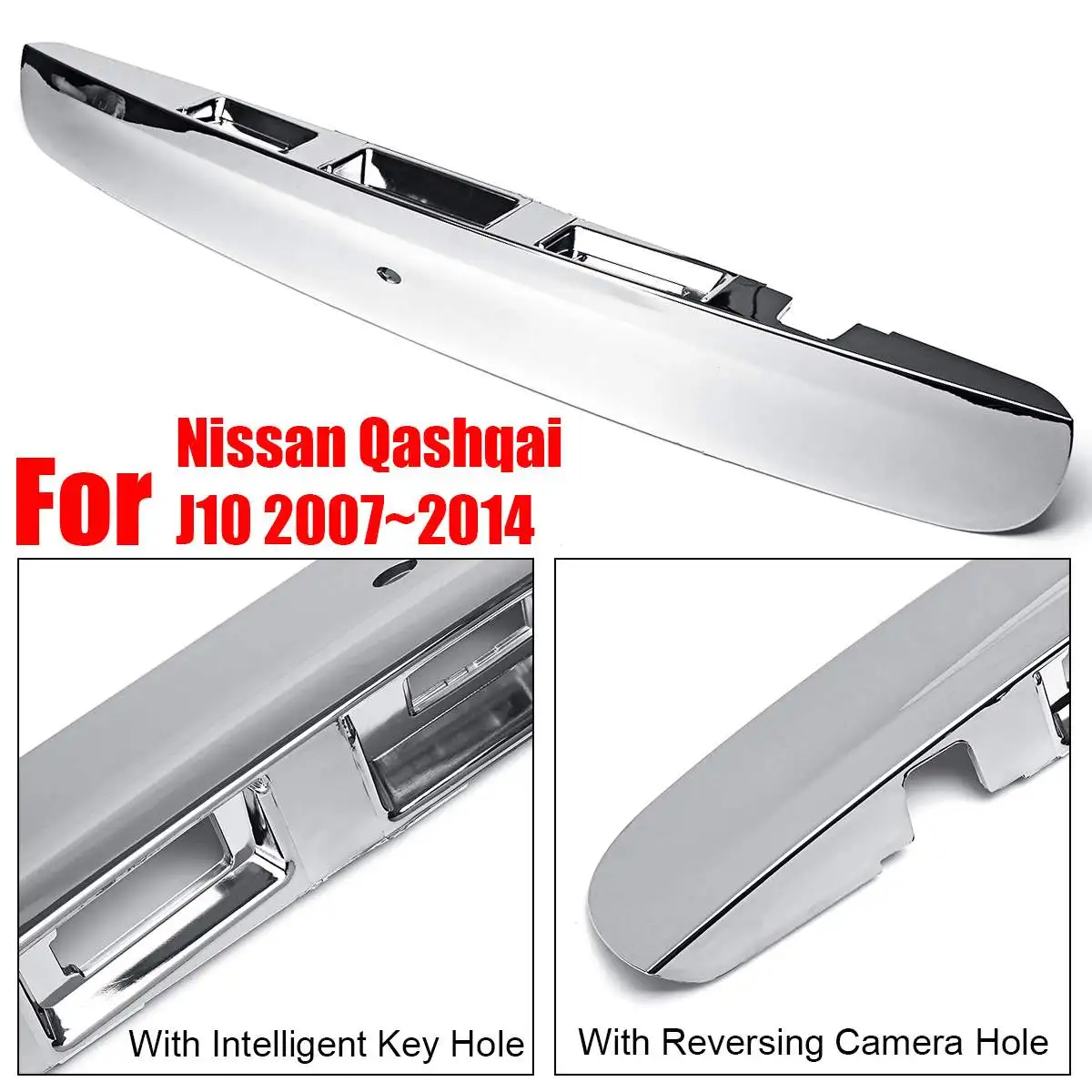 Новинка 1 шт. серебристая ручка крышки багажника с I-key и отверстием для камеры Nissan