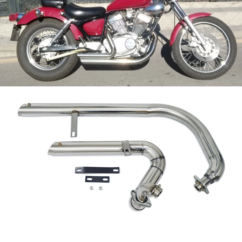 Комплект выхлопных труб для Yamaha Virago V Star Dragstar 125 XV125 XV XV250 глушитель из нержавеющей