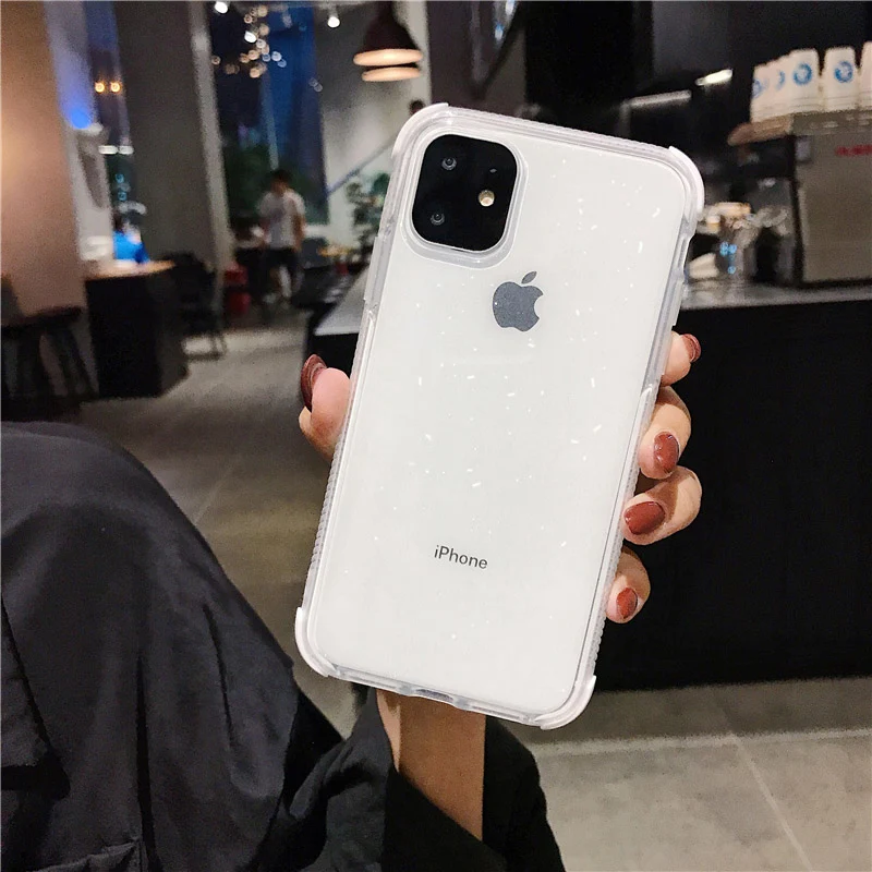 N1986N чехол для телефона для iPhone 11 11 Pro Max X XR XS Max 6 6s 7 8 Plus роскошный блестящий яркий противоударный прозрачный мягкий ТПУ