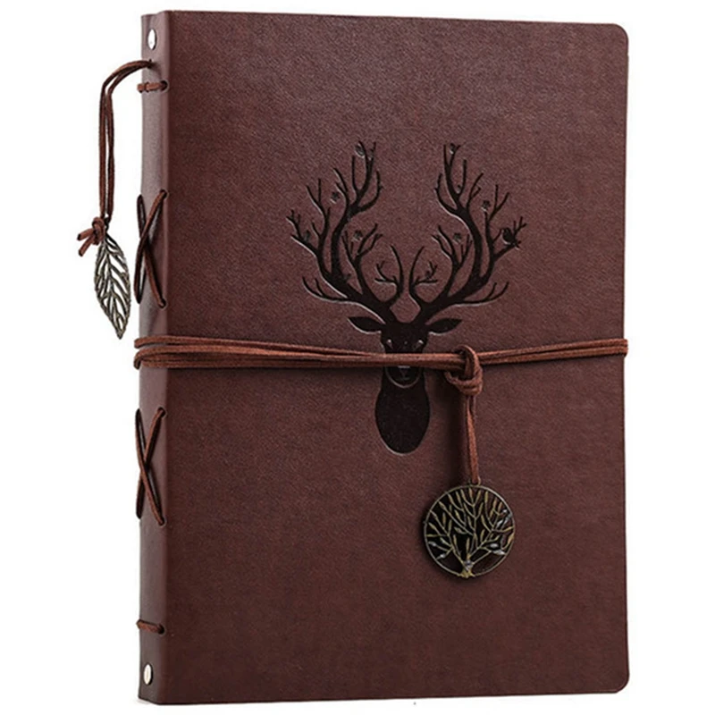 

Vintage PU Leather Scrapbook Photo Album Self-Adhesive Memory Guestbook Wedding Family Gift