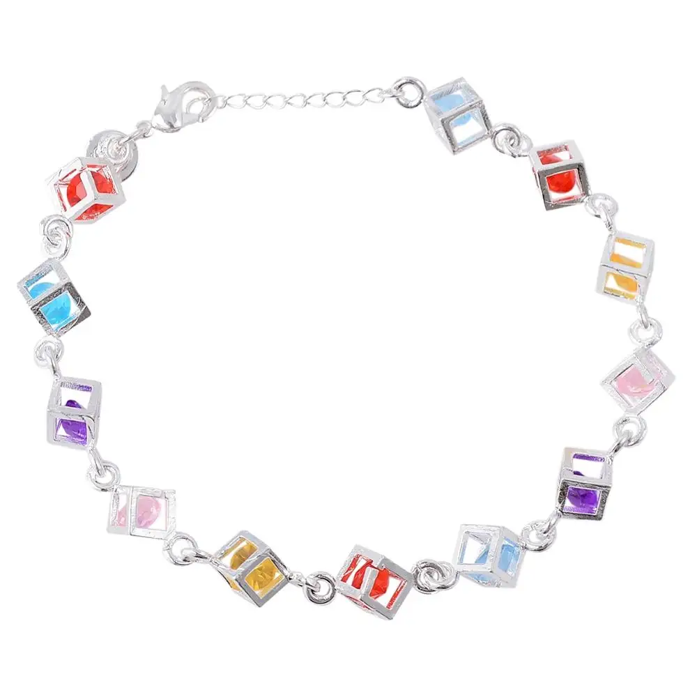Модный волшебный Шарм кубик браслет для женщин с кристаллами внутри роскошный