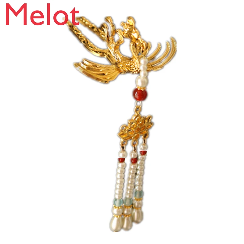 

Оригинальный дизайн Жемчуга Шпилька древний Стиль для китайской одежды хан заколки для волос в Ming Tang Feng (Лея фенг), аксессуары из кисточек, П...