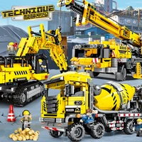 sembo block city engineering bulldozer crane technical car truck excavator roller building blocks bricks construction toys