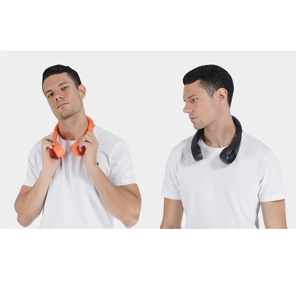 

Mini Neck Fan Hands-free Neck Band Hanging USB Rechargeable Dual Fan Air Cooler Summer Portable Fan Neck Cooler Dropshipping