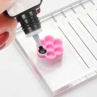 200pcs newest baby pink eyelash glue holder grafting eyelash extension flower glue gasket pallet delay cup tattoo accessories
