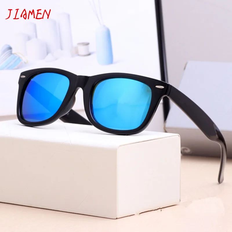 

2021 retro Glass lens Polarized sunglasses women men classic Acetate Luxury Brand Rivet Design Goggles Square sun glasses + Box