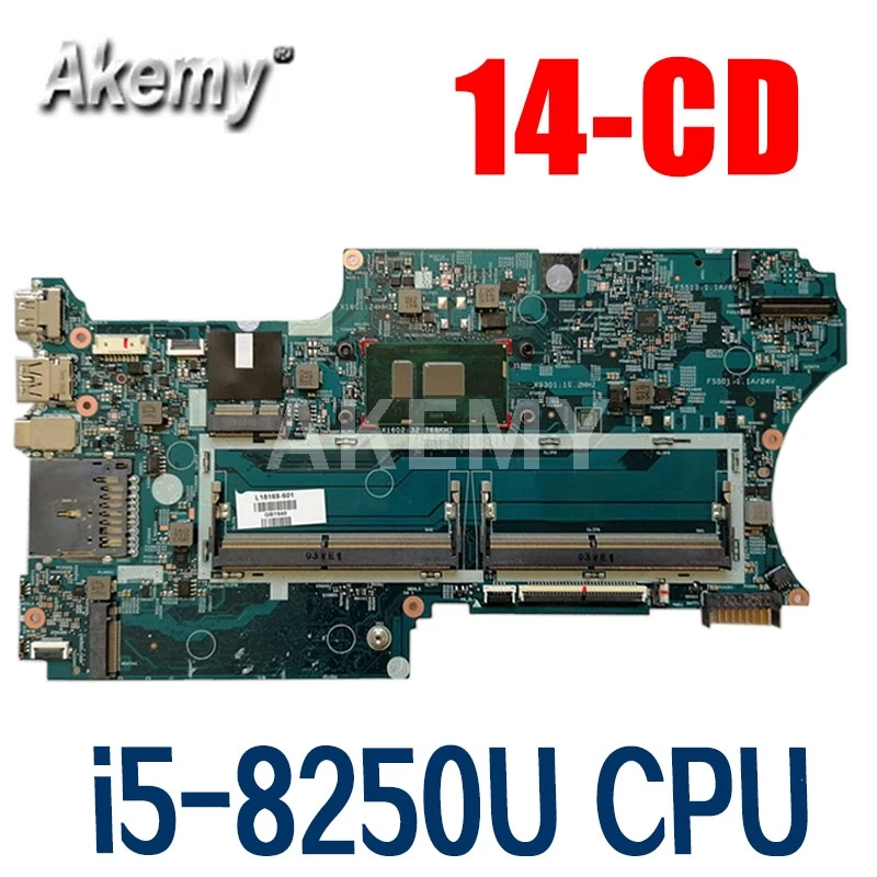 

Амазун для HP Pavilion x360 14-CD0007CA 14-cd материнская плата для ноутбука SR3LA I5-8250U CPU L18163-601 17879-1B 448.0E808.001B