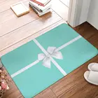 Синяя Подарочная коробка, белый коврик с бантом, ковер, коврик, нескользящий напольный декор из полиэстера для ванной, кухни, спальни, 40*60