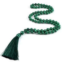 fashion mala beaded prayer necklace for women men 8 mm tiger eye black onyx strand necklace malachite meditation yoga jewelry