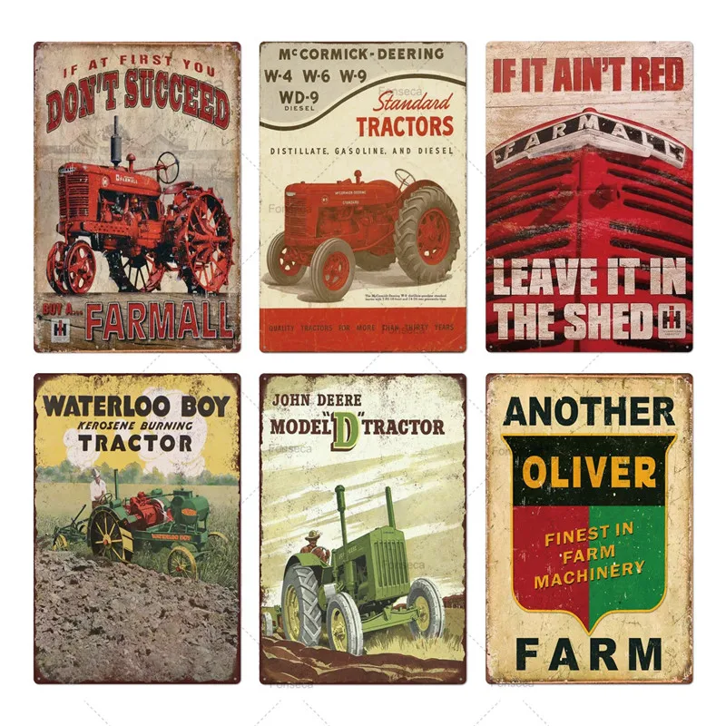

Фермерский трактор, металлический знак, Оловянная табличка, винтажный потертый шикарный стиль, Настенный декор для фермерского трактора, Ф...