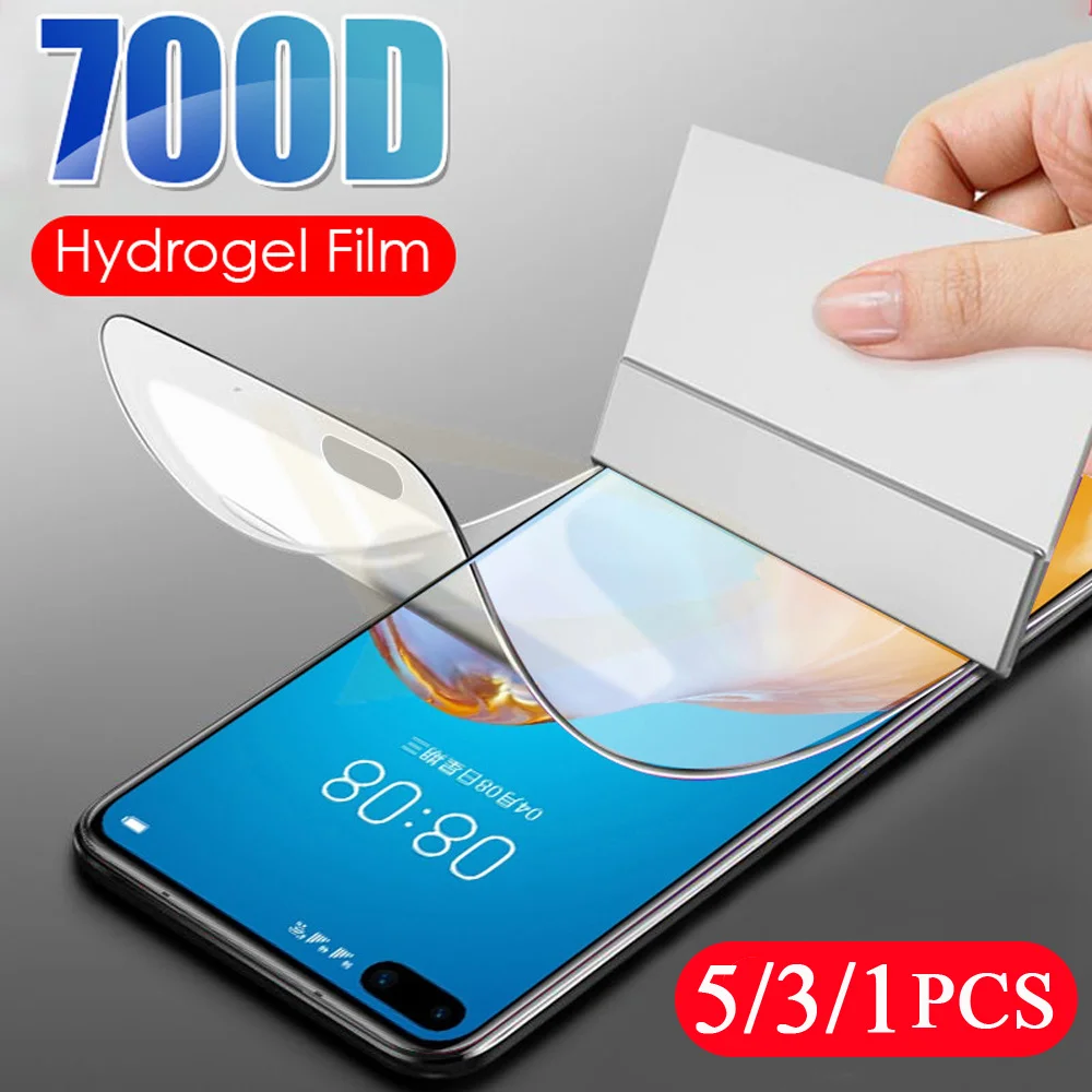 

5/3/1Pcs soft full cover for huawei P20 P30 P40 lite E P40 pro plus phone screen protector protective hydrogel film Not Glass