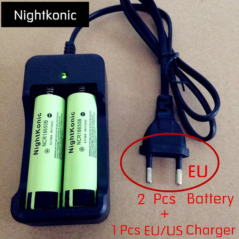 Nighterkonic 100% Новый оригинальный литиевый аккумулятор NCR18650B 3 7 В 18650 для фонариков|18650