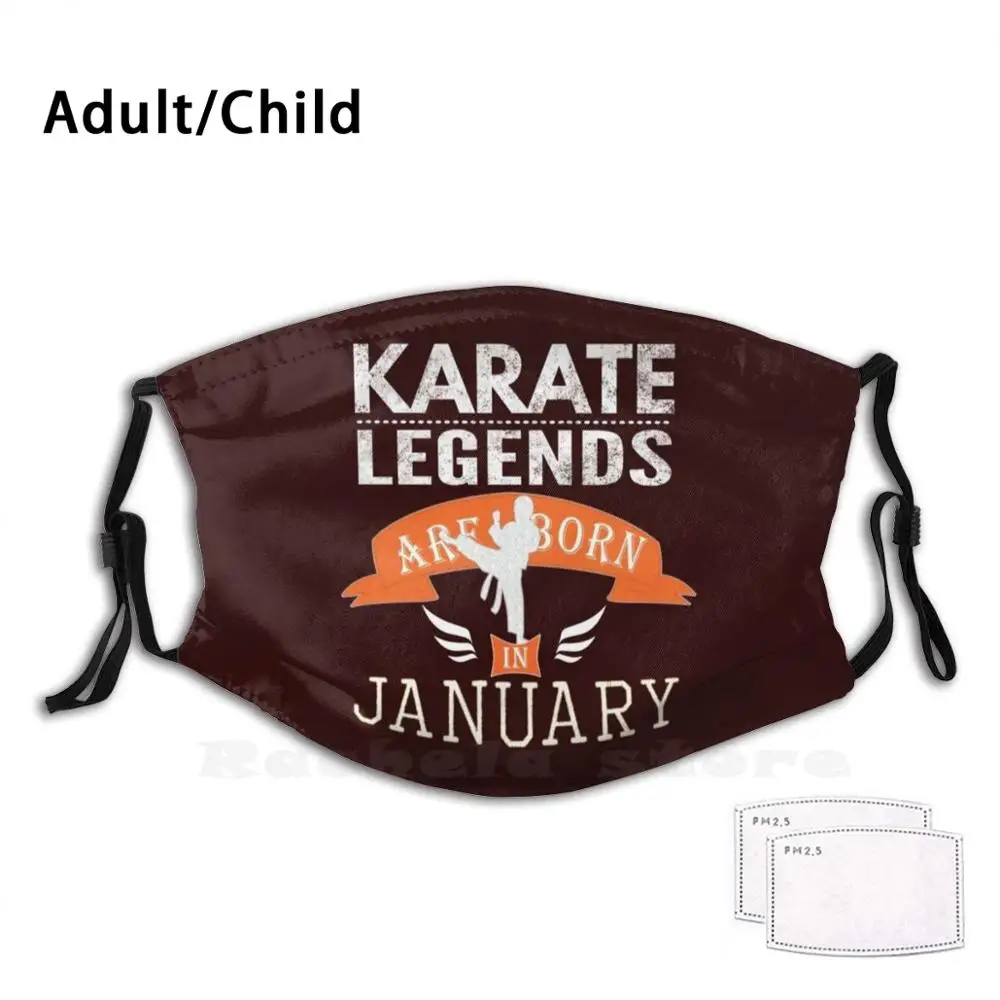 

Маска-антипыль для мальчиков и девочек, маска Sofball Karate Legends Are Born Karate Legends Jan 2