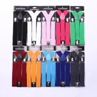 Женские мужские подтяжки для брюк, держатель для брюк, подтяжки, свадебные подтяжки, регулируемые ремни 3,5 см, 3 зажима, эластичные