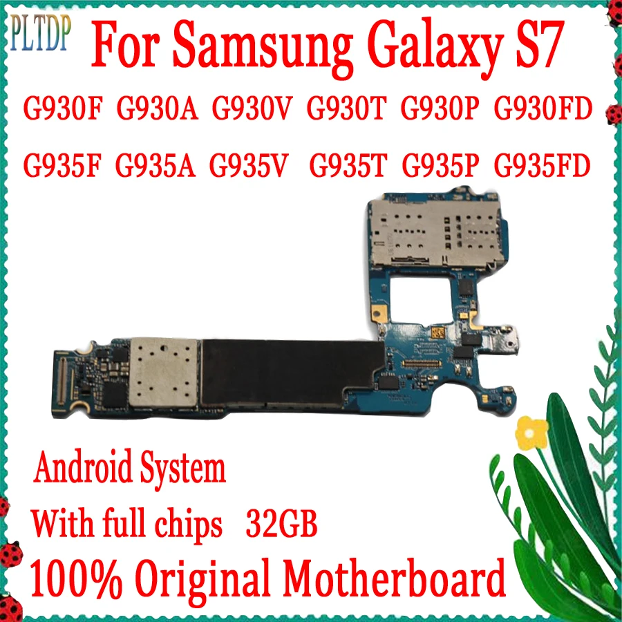 Полностью разблокированная материнская плата для Samsung Galaxy S7 G935F G935FD G930V G930F G930FD 32