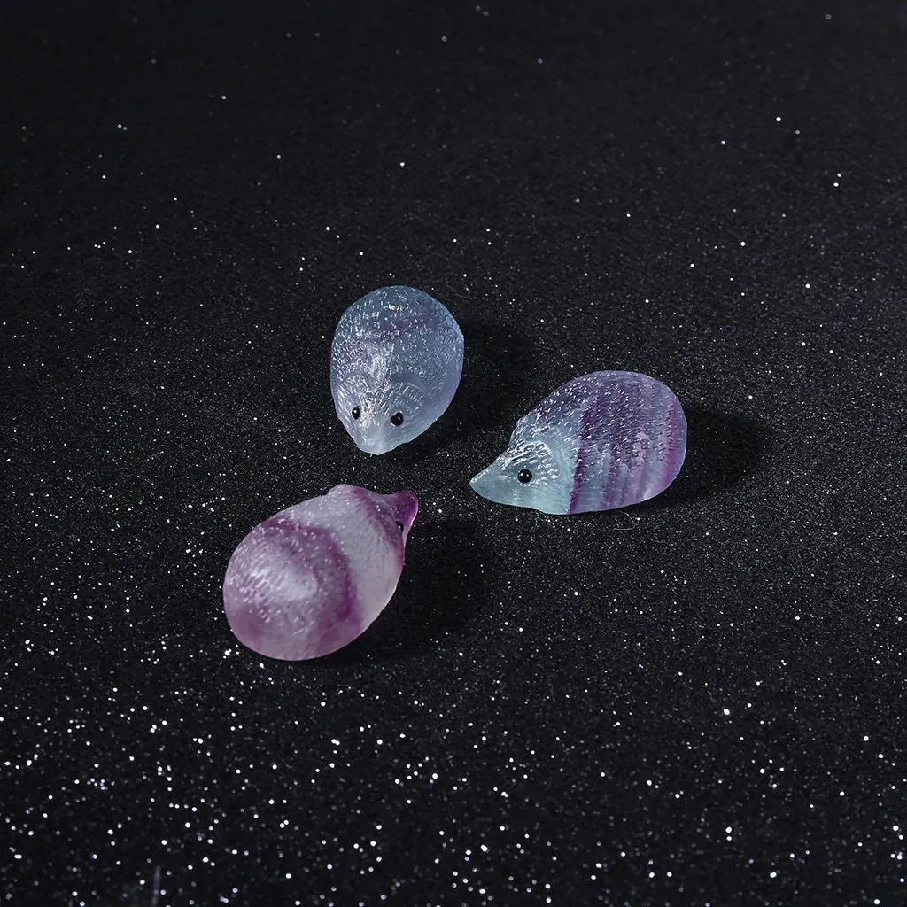 1 шт. натуральный кварцевый кристалл череп резной Радужный флюорит Ежик камень