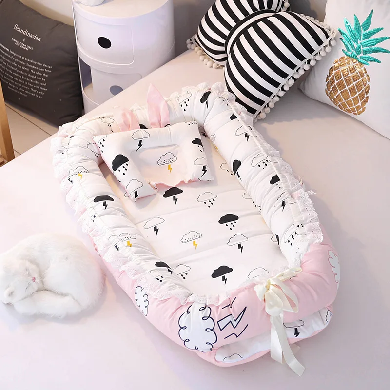 

Baby crib bed in bed portable removable and washable lace style baby isolation bed crib fully detachable design travel bed