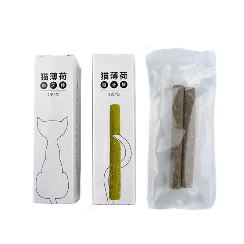 

2pcs Pet Cat Catnip Toy Cat Mint Molar Stick Remove Hair Ball Interactive Toy Natural Cat Catnip Treat Stick Chew Toy #7