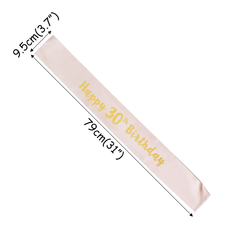 1pcs 30 sash 30, 40, 50, украшения для дня рождения, для взрослых, хрустальные стразы, тиара, корона принцессы, ободки для волос, аксессуары, украшение на 30 лет - Цвет: 1pcs 30 sash