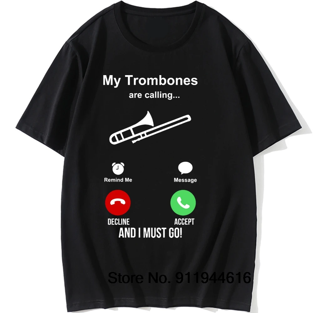 

Забавная винтажная хлопковая футболка унисекс с рисунком «Мой тромбон» и круглым вырезом в стиле «Харадзюку»