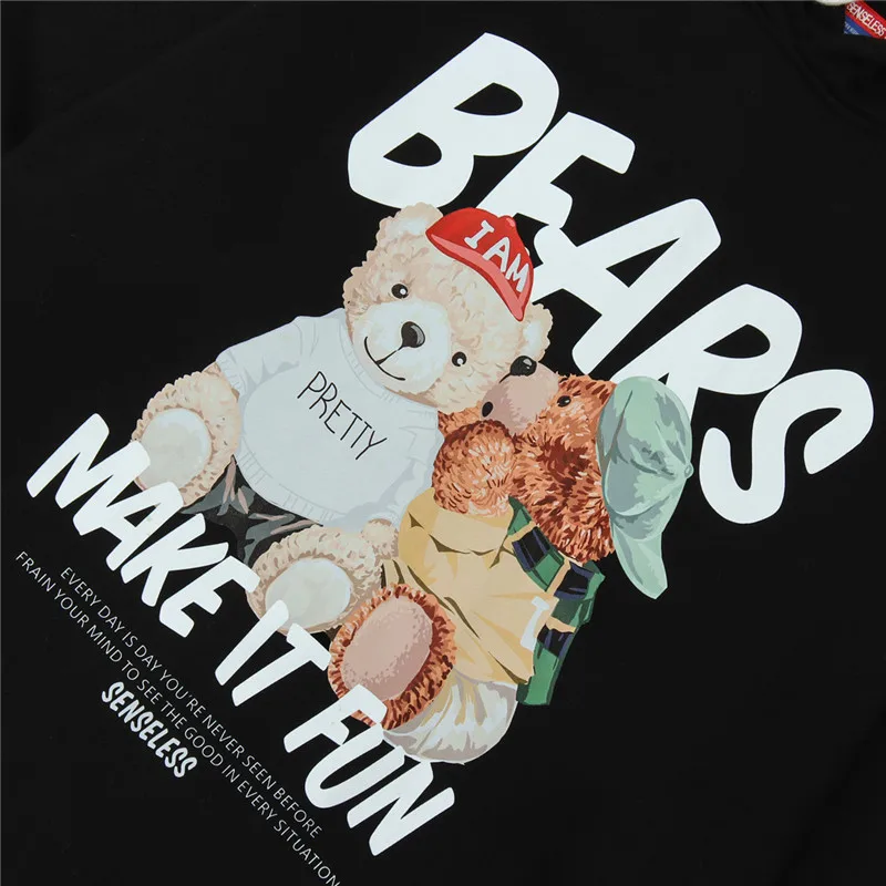 

Hip Hop Streetwear Harajuku Hoodies Bear Letter Print Fleece Hooded Pullover 2021 Vintage Casual Fashion Oversized Punk Hoodie