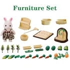 112 семейная мебель с лесными животными, набор игрушек Miniatura, маленький кукольный домик, мебель сделай сам, Лесной семейный набор для ванной, игрушки для подарка
