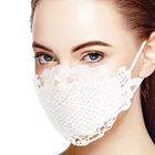 Женские Кружевные маски для лица, моющиеся и многоразовые маски для рта, уличные ветрозащитные однотонные маски, маски, многоразовые маски