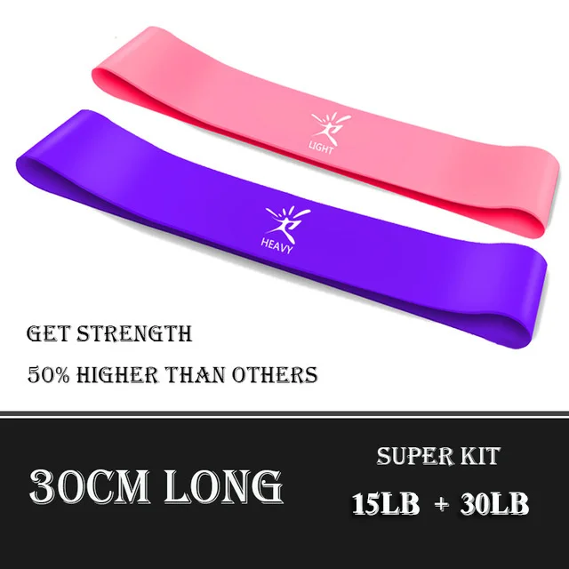 Pink and Purple Фитнес Эластичная лента эспандерами резинки для Фитнес силовые тренировки расширитель мышц мини-группы тренажерный зал Фитнес оборудования резинка для фитнеса - Цвет: Pink and Purple