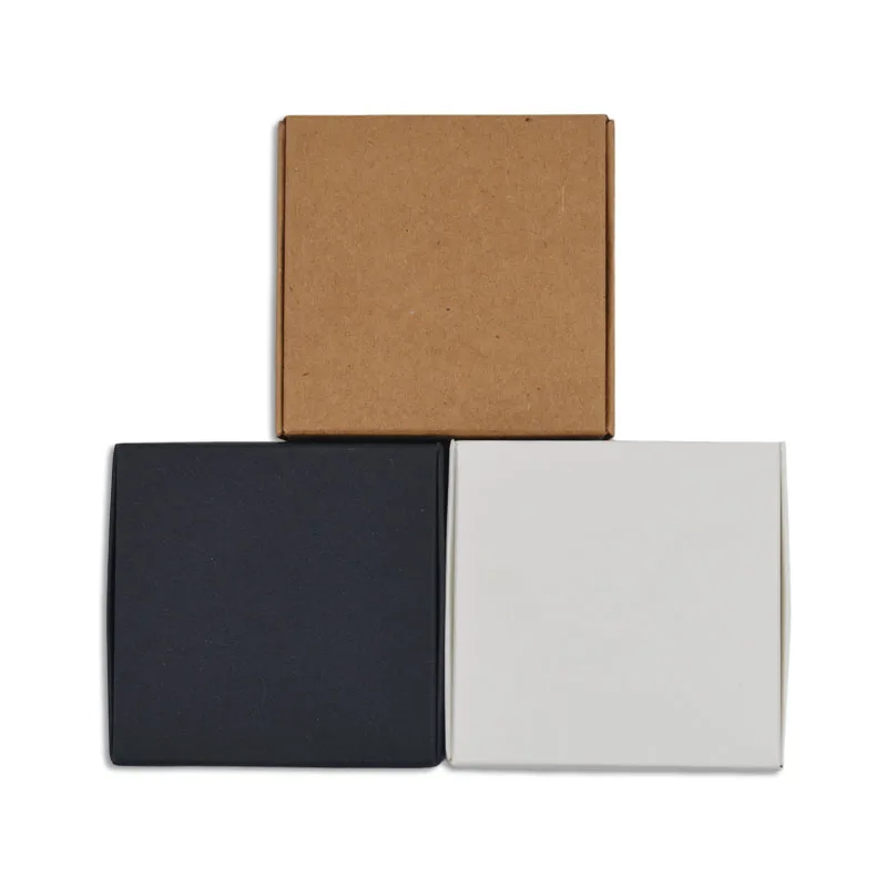 50 шт. черный Белый Цвет Крафт Бумажная складная коробка Пустая Картонная