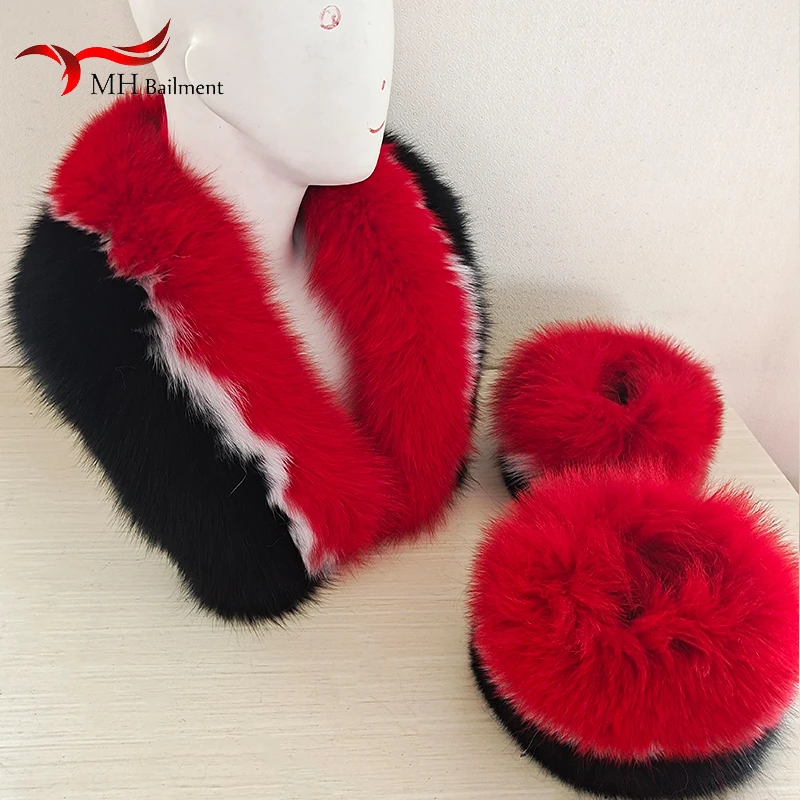 Женский комплект из шарфа и манжет теплый меховой шарф манжеты зимний сезон 2021 |