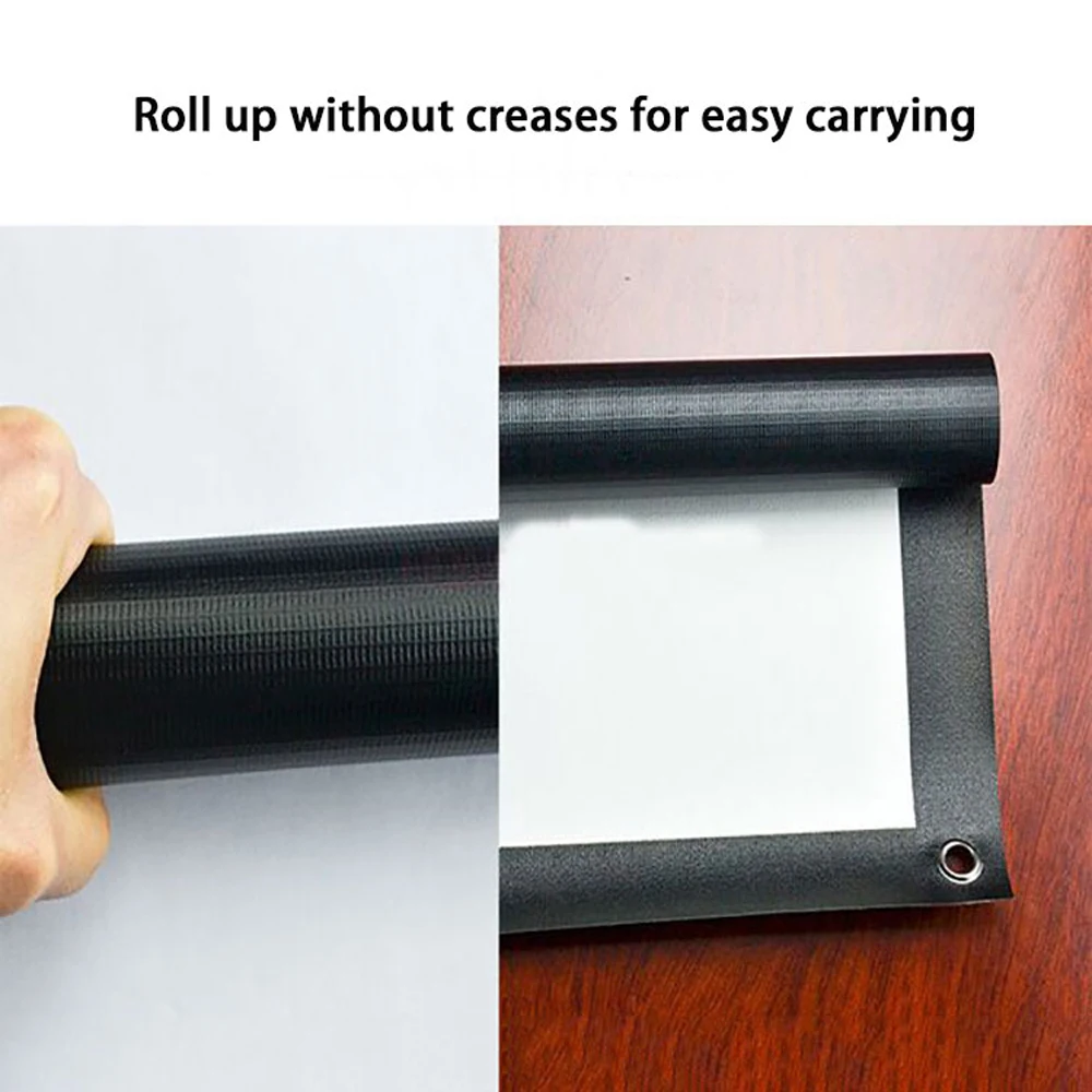 84 дюймовый экран проектора 16:9 с люверсами готовый край белая занавеска простой