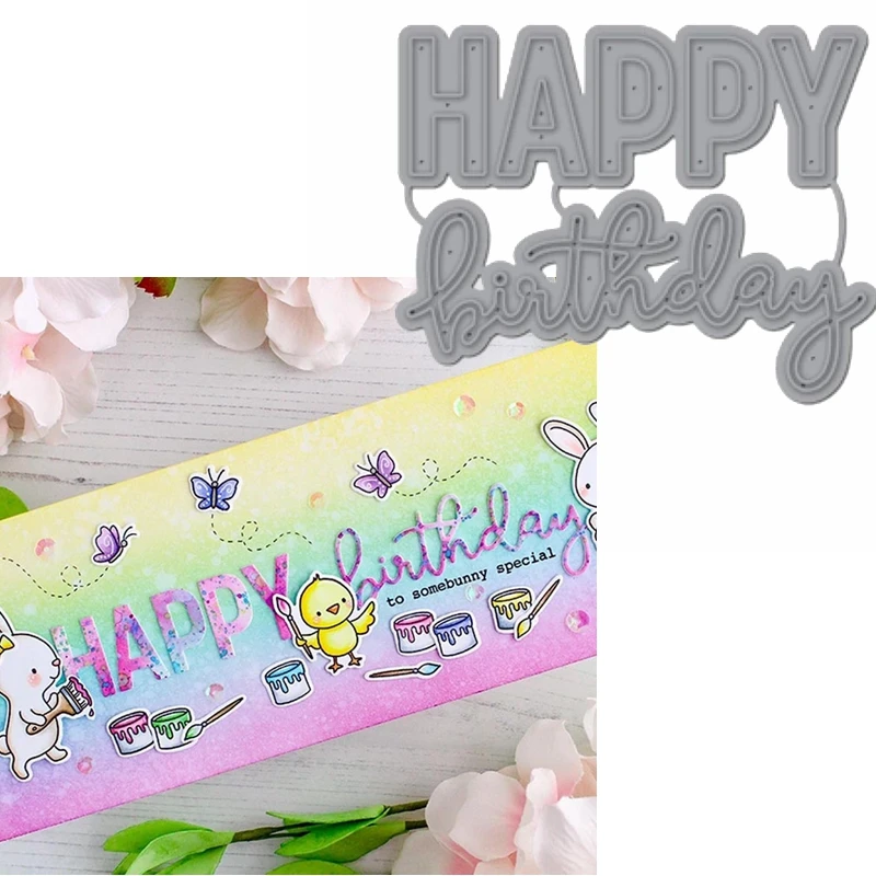 С Днем Рождения фразы металлический Трафаретный вырубной штамп Трафареты с днем