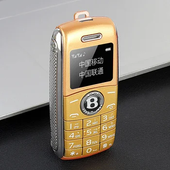 Разблокированный мини мобильный телефон 0,6" Bluetooth Dialer Hands Mini Phone MP3 Magic Voice Dual Sim маленький сотовый телефон - Цвет: Gold