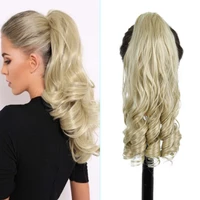 azqueen hair extensions heat resistant synthetic ponytail natural wave pony tail fake hair long wavy claw clip in ponytail