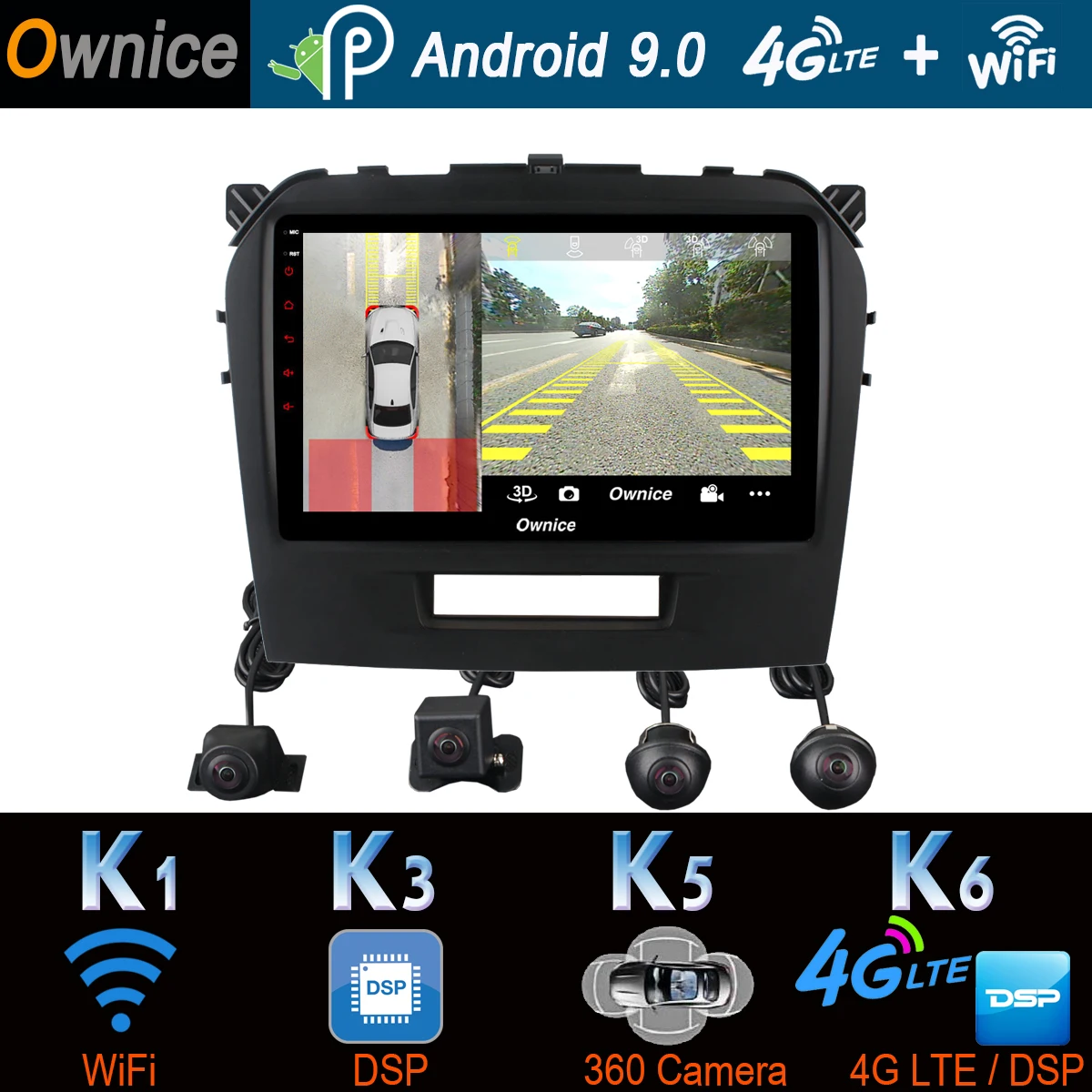 " 360 ° панорамный автомобильный dvd-плеер на основе Android для Suzuki Vitara gps-навигация, радио, стерео 4G DSP CarPlay