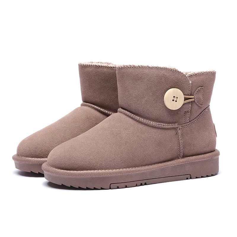 

QZYERAI New Arrival Women Snow Boots 100% Genuine Cowhide Leather Ankle Boots Warm Winter Boots Woman shoes Size 35-40