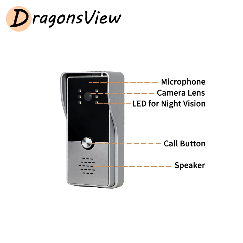 Домофон DragonsView 1000TVL камера для наружного дверного звонка 7-дюймовый проводной