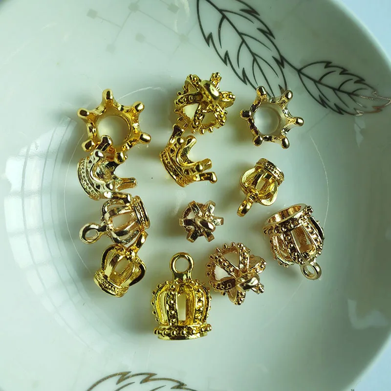 10 шт./лот 3D подвеска в виде короны металлическая рамка оправа кабошона уф смола