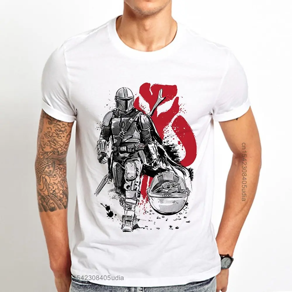 

Mando Sumi-E Warrior Funny T Shirt Men Summer New White Casual Homme Short Sleeve Cool Tshirt Unisex