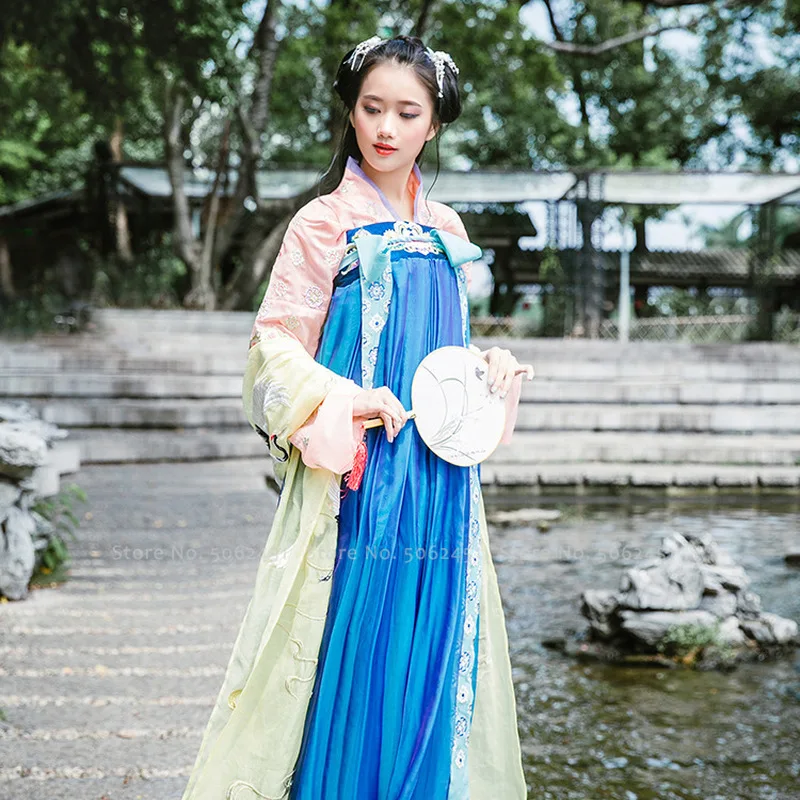Chinese Traditional Hanfu Ancient Tang Dynasty Suit Women Princess Fairy Cosplay Costumes Tea Party Dress Robes Festival Outfits |