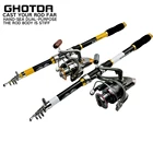 Телескопическая удочка и Катушка для спиннинга, комплект из жесткого спиннинга 2,1, 2,4, 2,7, 3,0, 3,6 м