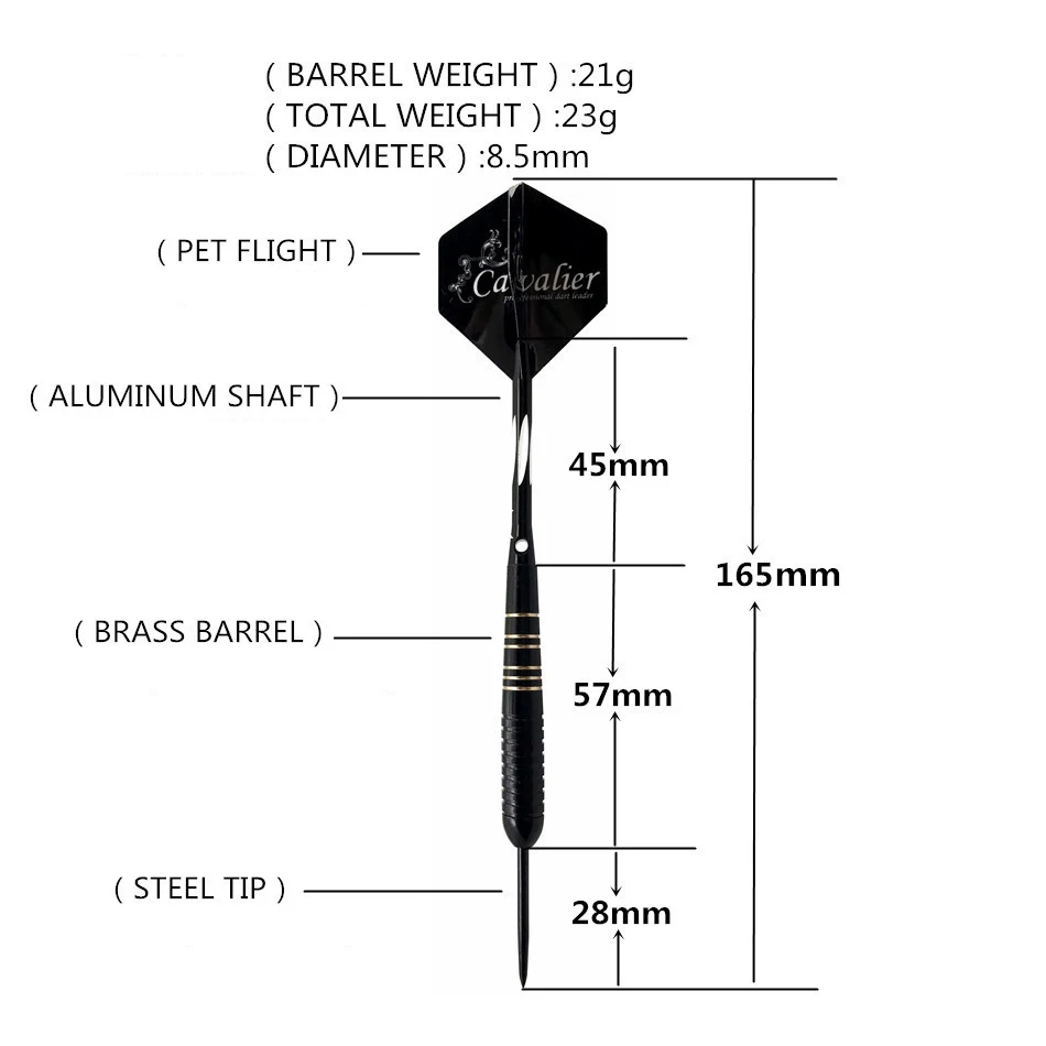 3 шт. для занятий спортом в помещении с жестким наконечником латунные Дартс 23g