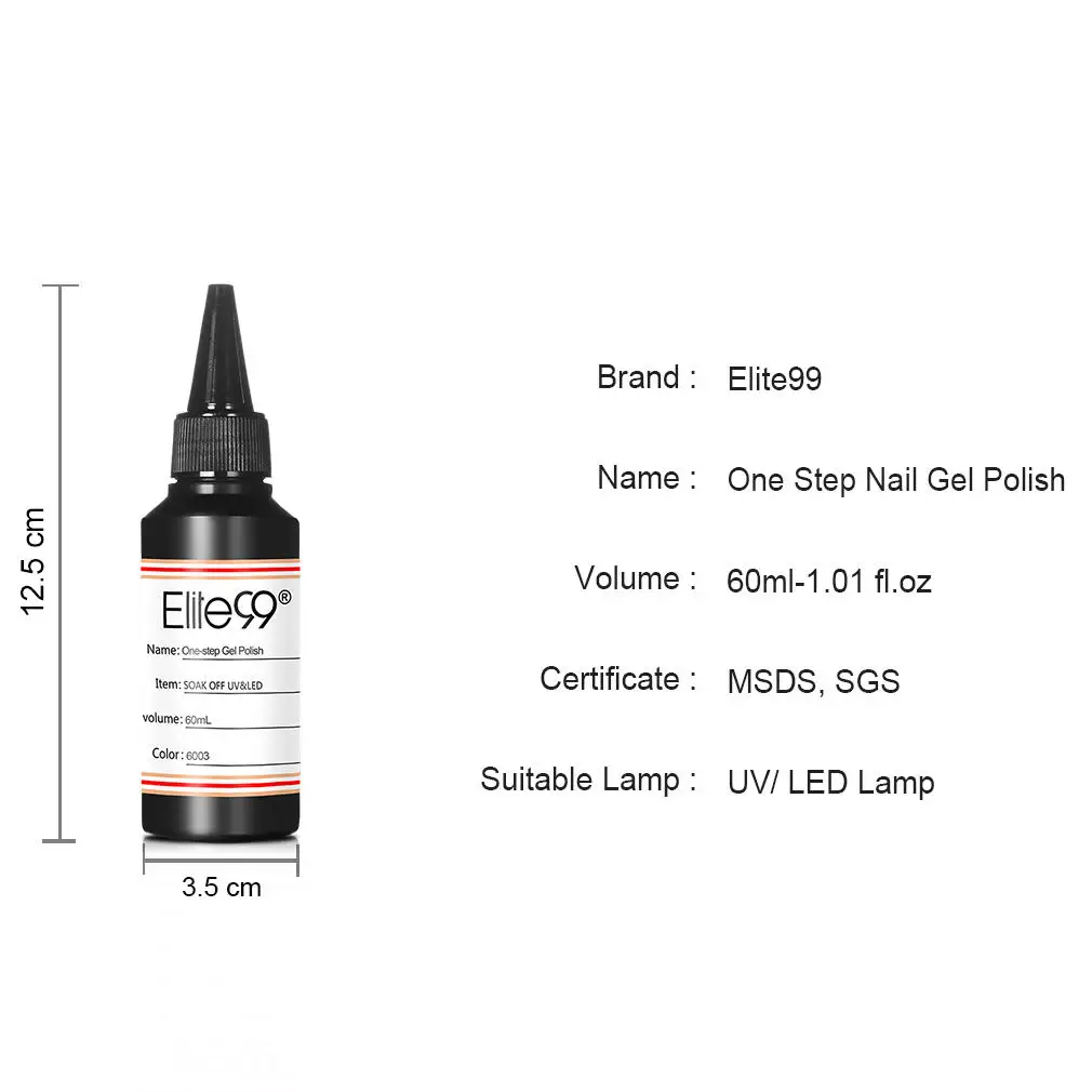 Elite99 60ml One Step UV Gel Polish 3 In 1 Nail Art Color Varnish No Need Top Base Coat Soak Off Hybrid Gellak | Красота и здоровье