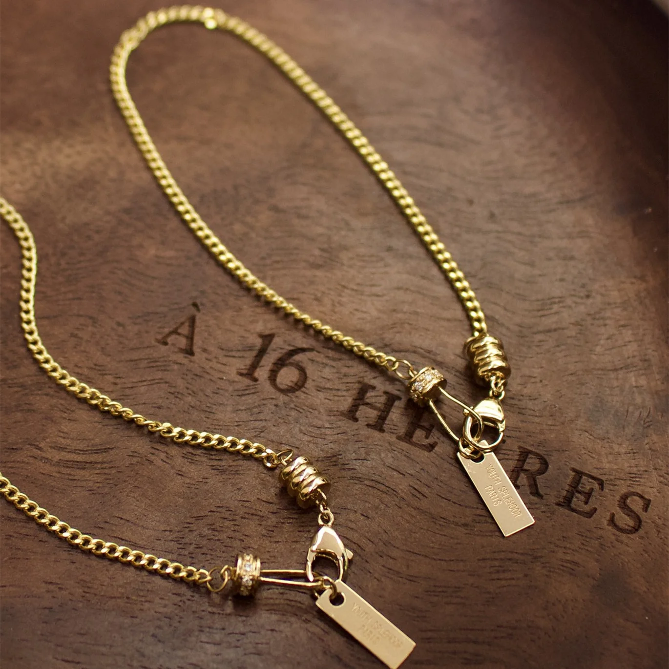 

18K Gold Diamond Lock Necklace Bracelet Solid Yellow Gold Jewelry(AU750)Women Chain Ins Asymmetric Design Stylish Simplicity All
