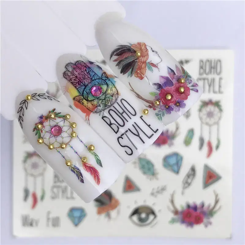 1 лист фруктовый дизайн ногтей водяной знак татуировки Советы Летний стиль