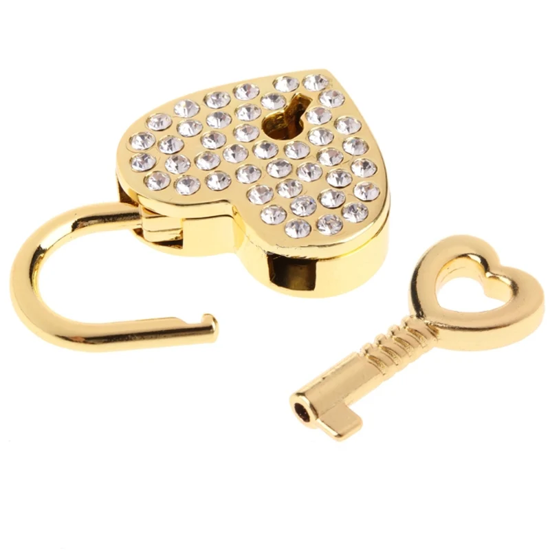 1 шт. миниатюрный чемодан с замком в форме сердца и бриллиантом подарок для