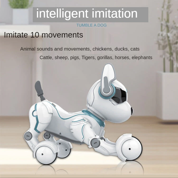 Electronic RC Robot Dog Stunt Voice Control Dance Singing Imitat Animal Sounds Intellectual Development Toys for Kids | Канцтовары для