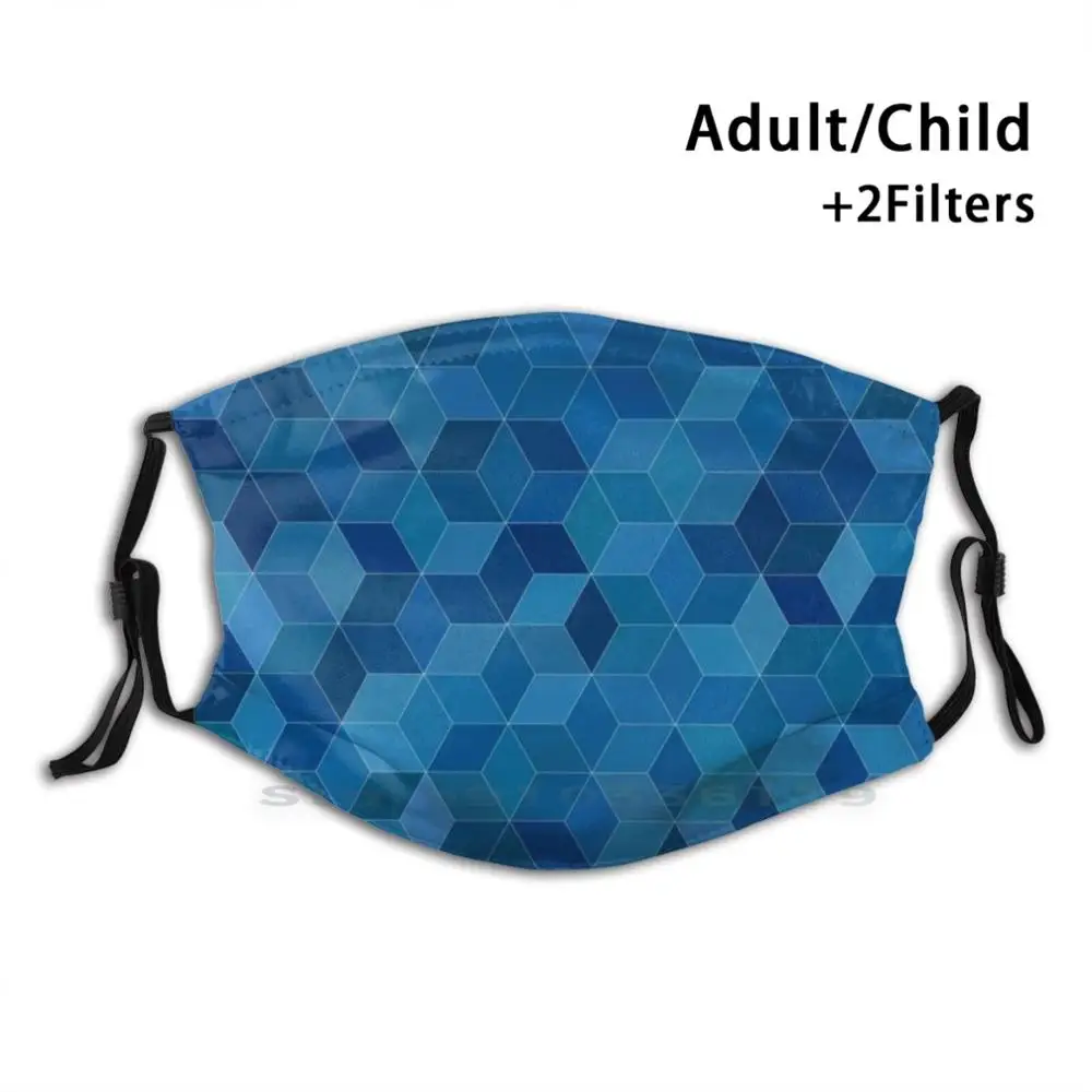 

Cube Print Reusable Mask Pm2.5 Filter Face Mask Kids African Patterns Voodoo Geometric Cube Background